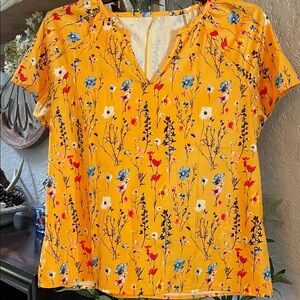 SHEIN Floral Yellow Women's Top